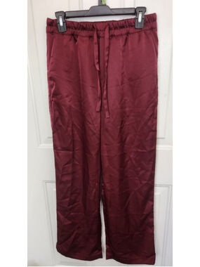 A New Day High-Rise Wide Leg Trousers Burgundy SIZE SMALL